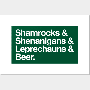 Shamrocks Shenanigans Leprechaun Beer Shirt St Patricks Day Posters and Art